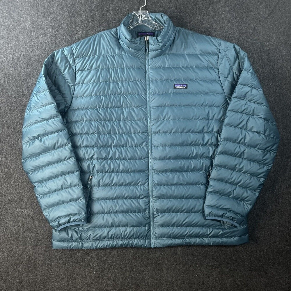 Patagonia Down Sweater Puffer Jacket Men's 3XL Abalone Blue Classic Full Zip